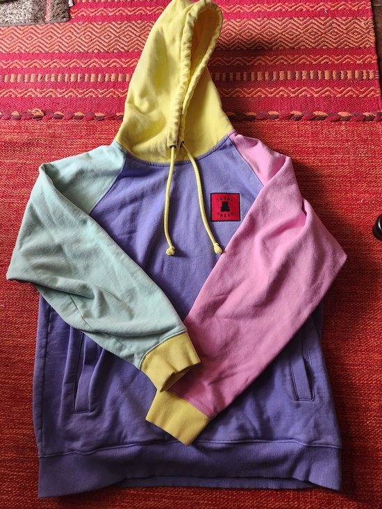 Teddy Fresh Other - Teddy Fresh Colorblock Hoodie in Purple, Pink, Mint & Yellow